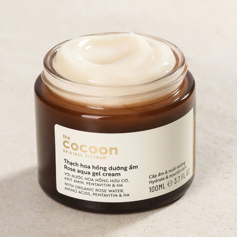 Cocoon Vietnam - Rose Aqua Gel Cream (Thạch Hoa Hồng Dưỡng Ẩm) with Organic Rose Water & HA 100ml.