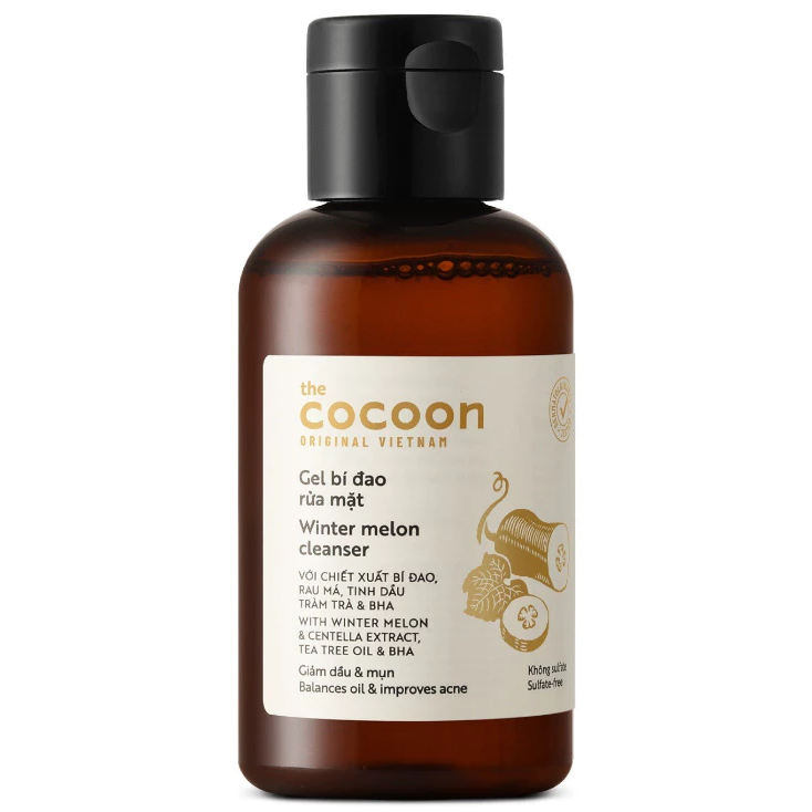 Cocoon Vietnam - Winter Melon Cleanser (Gel Bí Đao Rửa Mặt) with Winter Melon & Centella Extract, Tea Tree Oil & BHA 140ml.