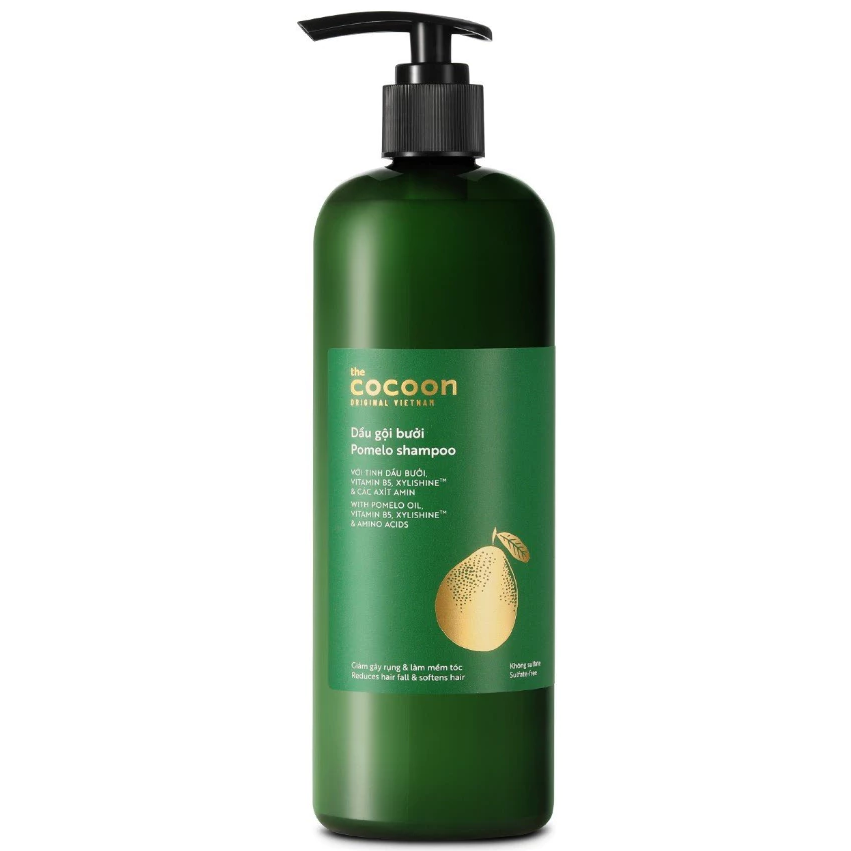 Cocoon Vietnam - Pomelo Shampoo (Dầu Gội Bưởi) with Pomelo Oil, Vitamin B5, Xylishine™ & Amino Acids, Sulfate-Free 500ml.