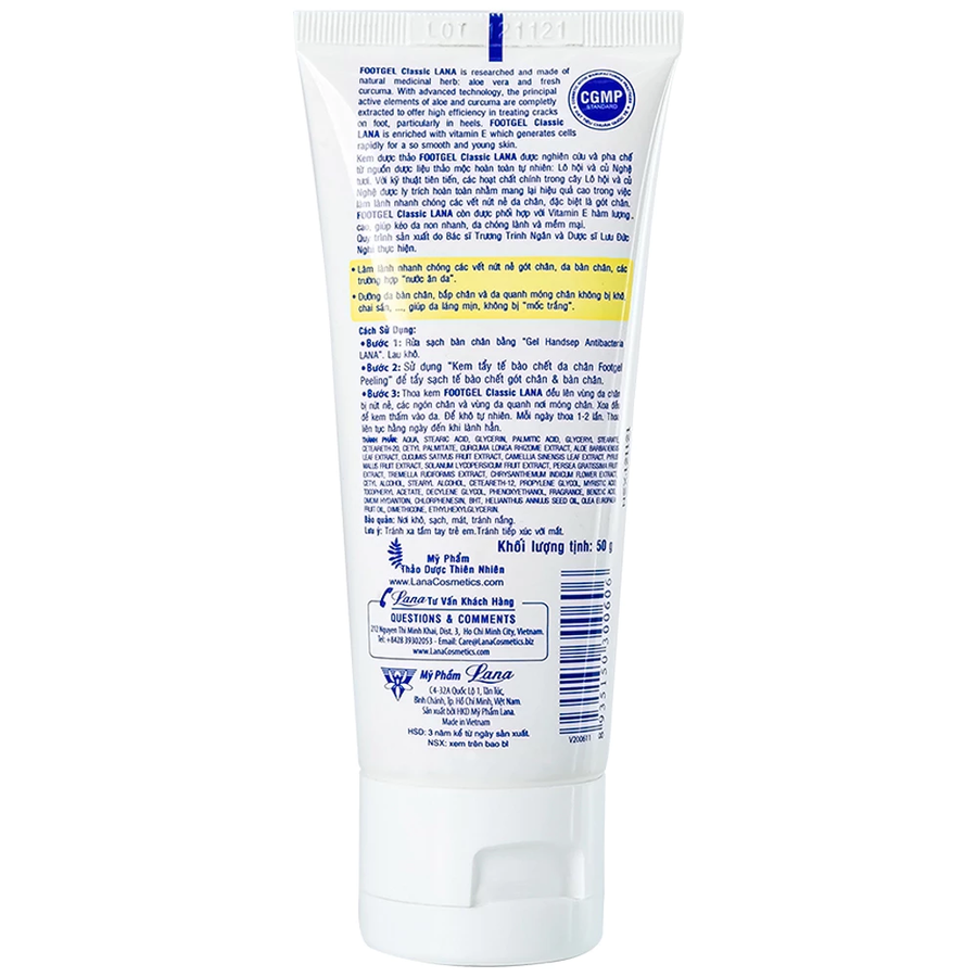 Lana - Herbal Cracked Heel Cream Kem Dưỡng Da Chân Footgel Classic with Vitamin E 50g.