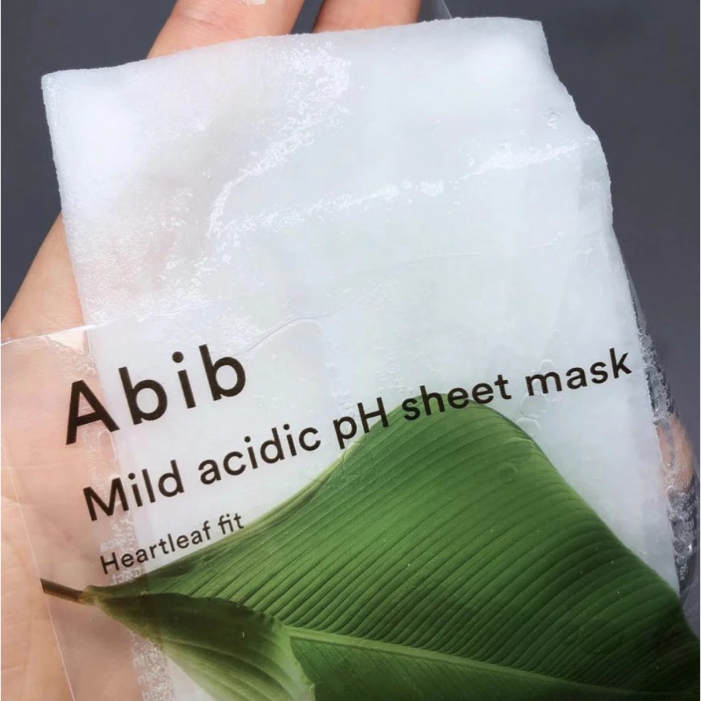 Abib - Mild Acidic pH Sheet Face Mask, Heartleaf Fit 30ml. (Pack of 3)