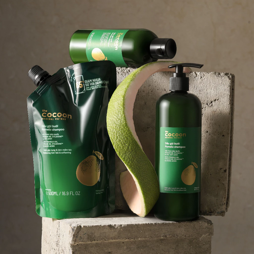 Cocoon Vietnam - Pomelo Shampoo (Dầu Gội Bưởi) with Pomelo Oil, Vitamin B5, Xylishine™ & Amino Acids, Sulfate-Free 310ml.