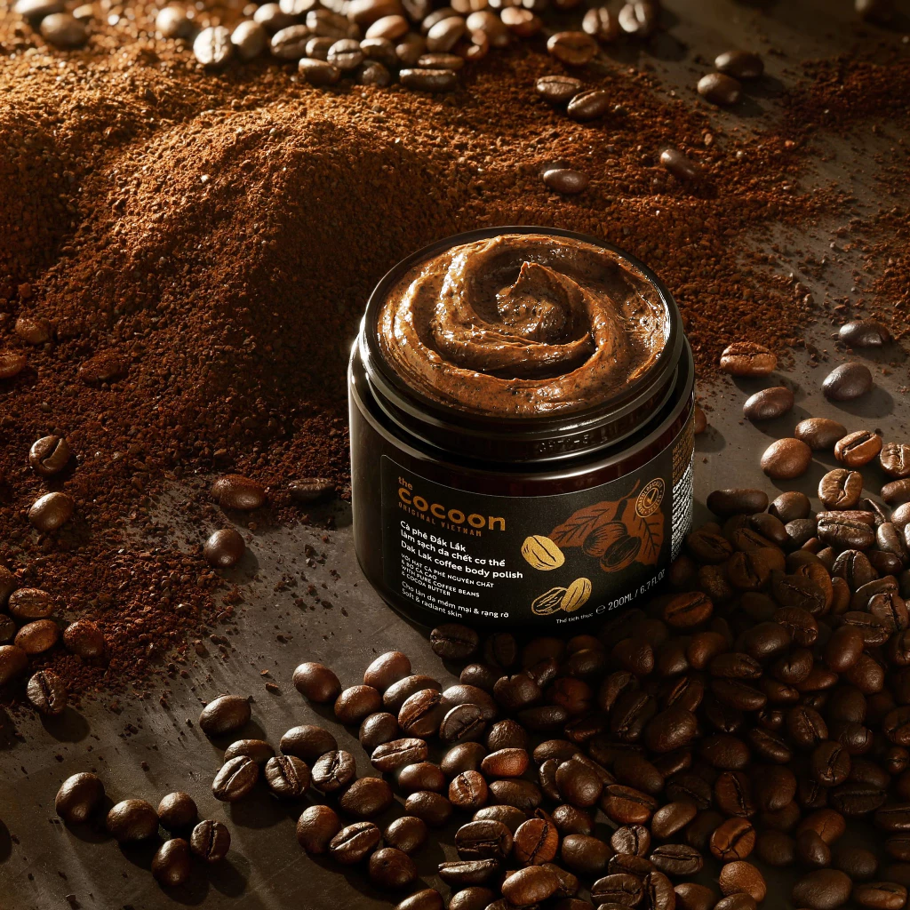 Cocoon Vietnam - Dak Lak Coffee Body Polish (Cà Phê Đắk Lắk Làm Sạch Da Chết Cơ Thể) with Pure Coffee Beans & Cocoa Butter 200ml.