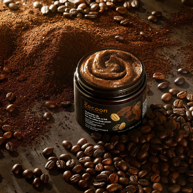 Cocoon Vietnam - Dak Lak Coffee Body Polish (Cà Phê Đắk Lắk Làm Sạch Da Chết Cơ Thể) with Pure Coffee Beans & Cocoa Butter 200ml.