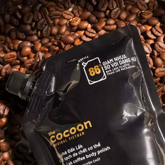 Cocoon Vietnam - Dak Lak Coffee Body Polish (Cà Phê Đắk Lắk Làm Sạch Da Chết Cơ Thể) with Pure Coffee Beans & Cocoa Butter Refill 600ml.