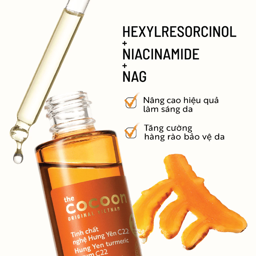 Cocoon Vietnam - Hung Yen Turmeric Serum x2.2 (Tinh Chất Nghệ Hưng Yên) with Turmeric Extract & Vitamin C 30ml.