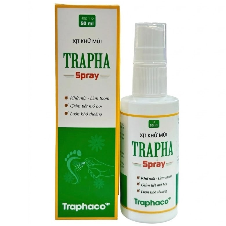 Traphaco - Trapha Spray - Antiperspirant and Deodorant Spray for Feet Xịt Khử Mùi Giảm Mồ Hôi & Khử Mùi Chân 50ml.