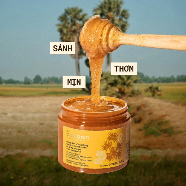 Cocoon Vietnam - An Giang Palmyra Sugar Body Polish (Đường Thốt Nốt An Giang Làm Sạch Da Chết Cơ Thể) with Palmyra Sugar, Pentavitin®, Passioline® & Soline® 200ml.
