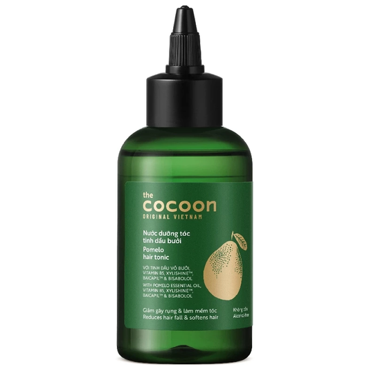 Cocoon Vietnam - Pomelo Hair Tonic (Nước Dưỡng Tóc Tinh Dầu Bưởi) with Pomelo Essential Oil, Vitamin B5, Xylishine™, Baicapil™ & Bisabolol, Alcohol-Free 140ml.