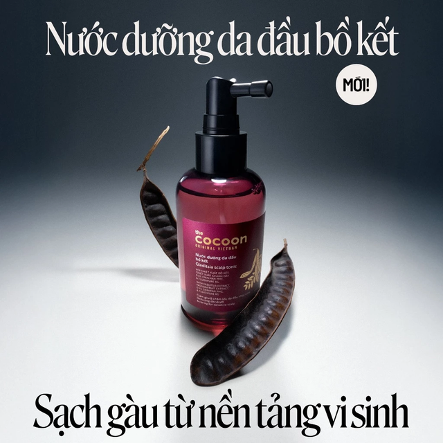 Cocoon Vietnam - Gleditsia Scalp Tonic (Nước Dưỡng Da Đầu Bồ Kết) with Gleditsia Extract, Passionfruit Extract, 0.5% Crinipan PMC, & Fluidipure 8G, Alcohol-Free 140ml.