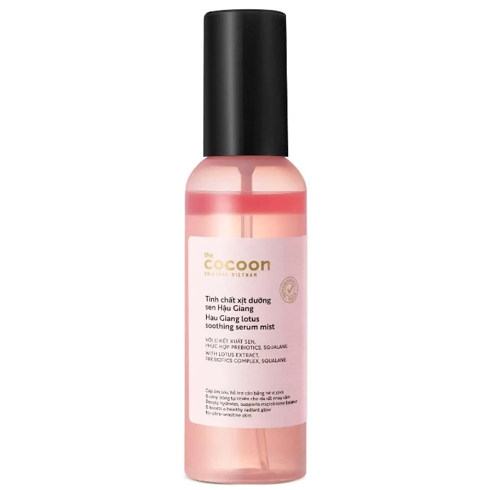 Cocoon Vietnam - Hau Giang Lotus Soothing Serum Mist (Tinh Chất Xịt Dưỡng Sen Hậu Giang) with Lotus Extract & Prebiotics 100ml.