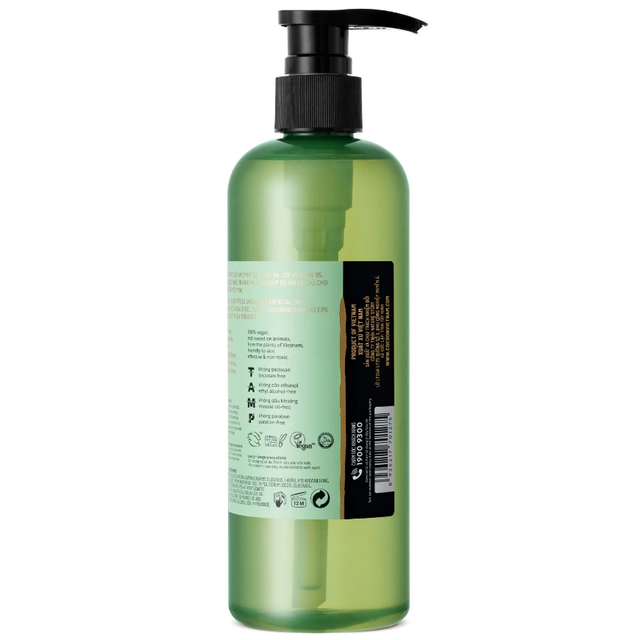 Cocoon Vietnam - Eucalyptus & Mint Shower Gel (Gel Tắm Khuynh Diệp & Bạc Hà) with Natural Essential Oil & Vitamin B5 500ml.