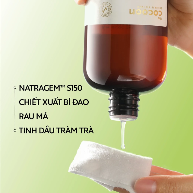 Cocoon Vietnam - Winter Melon Micellar Water (Nước Tẩy Trang Bí Đao) with Winter Melon Extract, Centella Extract, Tea Tree Oil & Natragem™ S150 500ml.