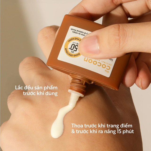Cocoon Vietnam - Winter Melon Sun Fluid SPF 50+ PA++++ (Sữa Chống Nắng Bí Đao) with Winter Melon Extract, Synoxyl AZ & Melanin 50ml.