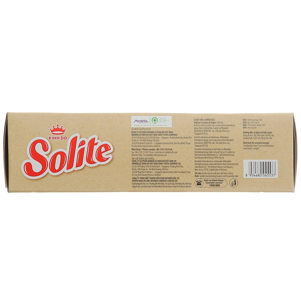 KINH DO - Solite - Nature Fresh Sponge Cake Bánh Bông Lan Kem vị Bơ Sữa with Mutter Cream Filling 276g. (12 pieces)
