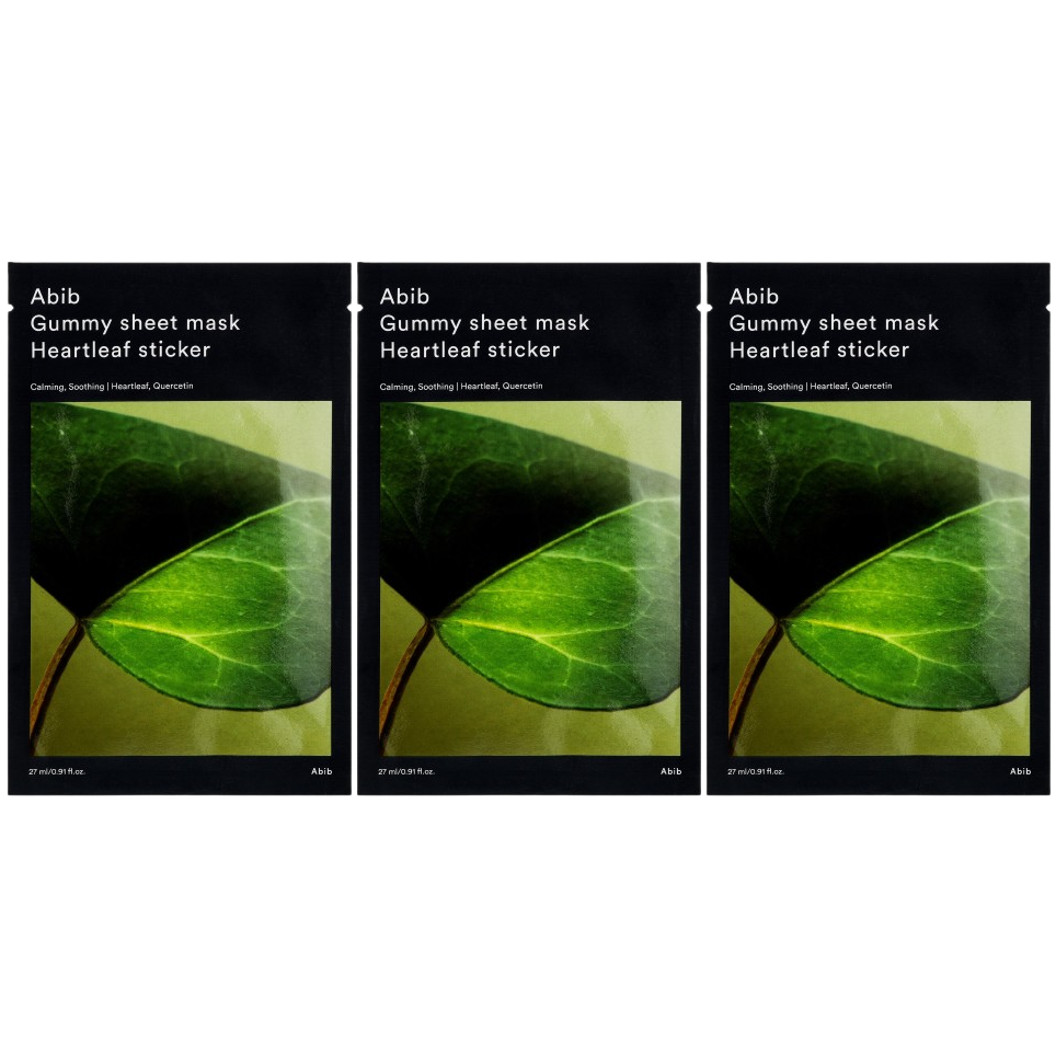 Abib - Gummy Sheet Mask Heartleaf Sticker 27ml. (Pack of 3)