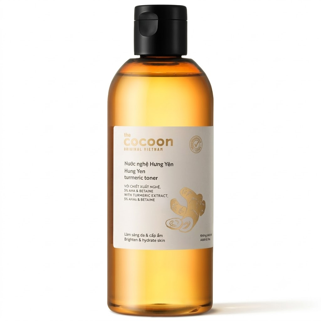 Cocoon Vietnam - Hung Yen Turmeric Toner (Nước Nghệ Hưng Yên) with Turmeric Extract, 5% AHAs & Betaine 310ml.